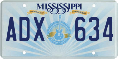 MS license plate ADX634