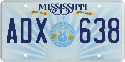 MS license plate ADX638