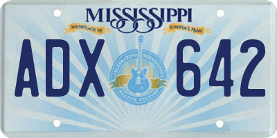 MS license plate ADX642