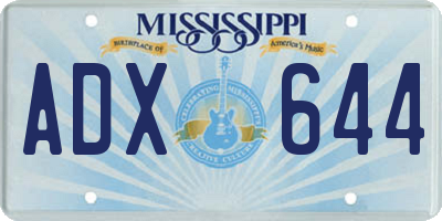 MS license plate ADX644