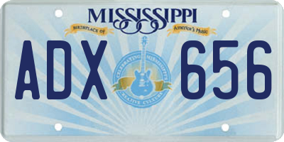 MS license plate ADX656