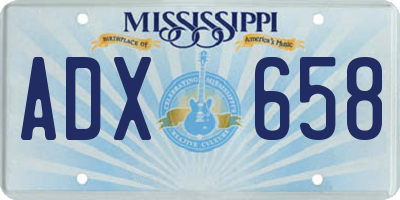 MS license plate ADX658