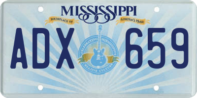 MS license plate ADX659
