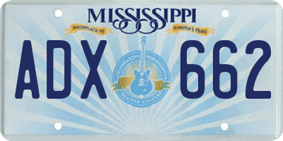 MS license plate ADX662