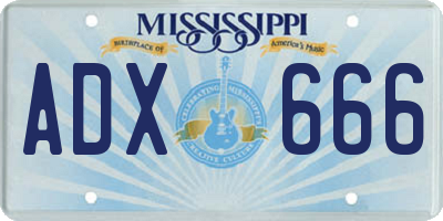 MS license plate ADX666