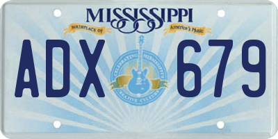 MS license plate ADX679