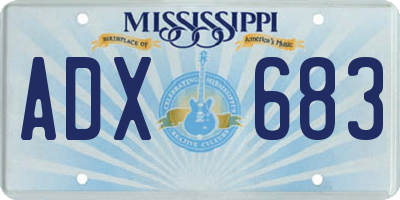 MS license plate ADX683