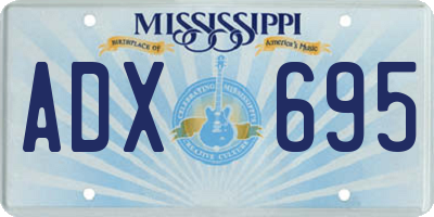 MS license plate ADX695