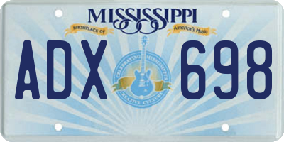 MS license plate ADX698