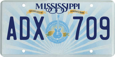 MS license plate ADX709