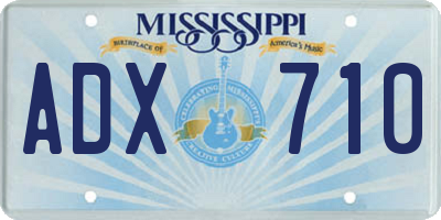 MS license plate ADX710
