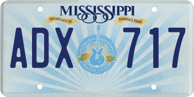 MS license plate ADX717