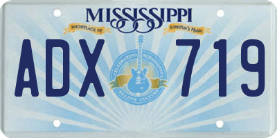 MS license plate ADX719