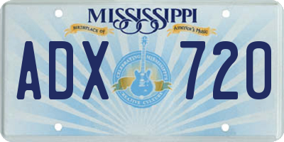 MS license plate ADX720