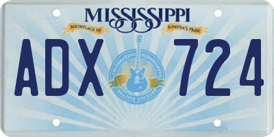 MS license plate ADX724