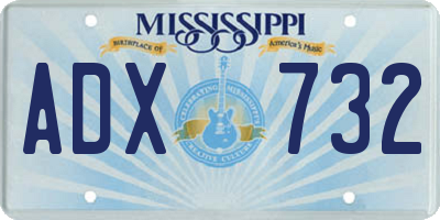 MS license plate ADX732