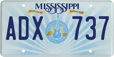 MS license plate ADX737