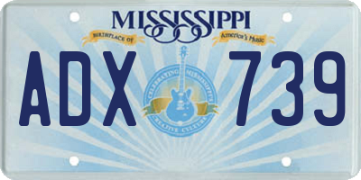 MS license plate ADX739