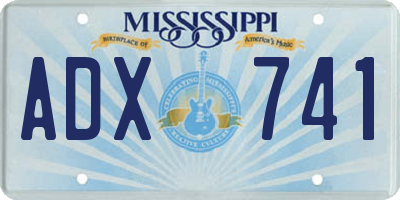 MS license plate ADX741
