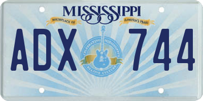 MS license plate ADX744