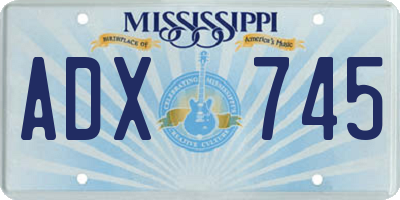 MS license plate ADX745