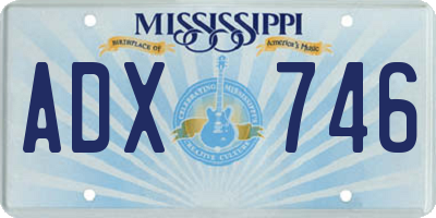 MS license plate ADX746