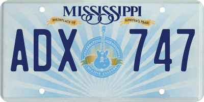 MS license plate ADX747