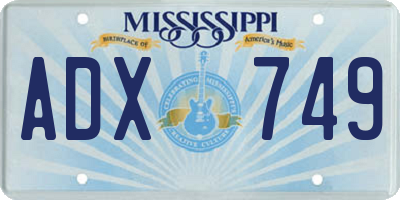 MS license plate ADX749