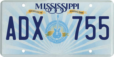MS license plate ADX755
