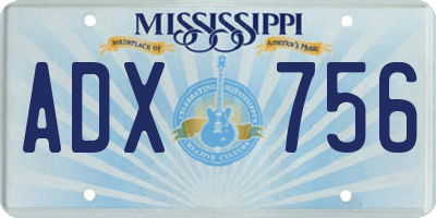 MS license plate ADX756