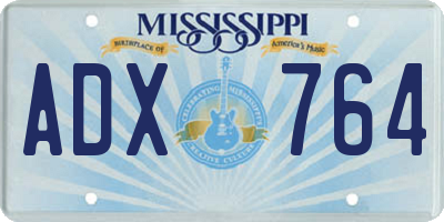 MS license plate ADX764