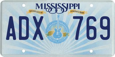 MS license plate ADX769