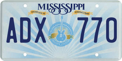 MS license plate ADX770