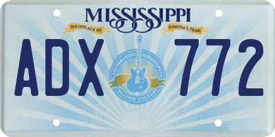 MS license plate ADX772