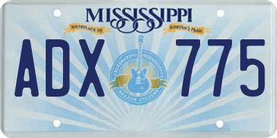 MS license plate ADX775