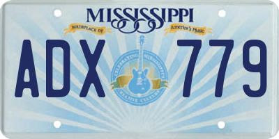 MS license plate ADX779