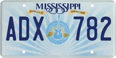 MS license plate ADX782