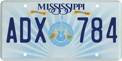 MS license plate ADX784