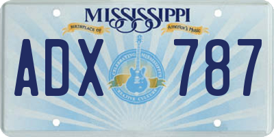 MS license plate ADX787