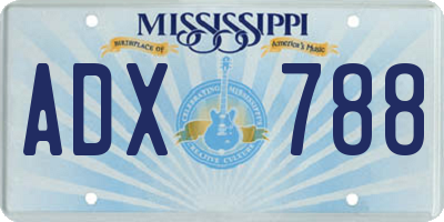 MS license plate ADX788