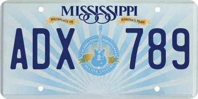 MS license plate ADX789