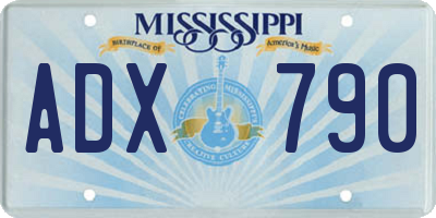 MS license plate ADX790