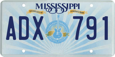 MS license plate ADX791