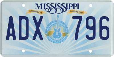 MS license plate ADX796