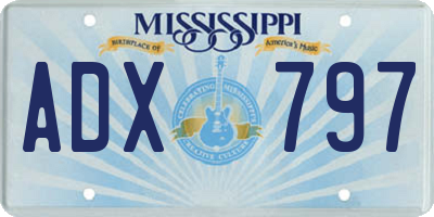 MS license plate ADX797