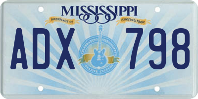 MS license plate ADX798
