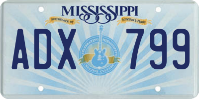 MS license plate ADX799