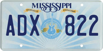 MS license plate ADX822