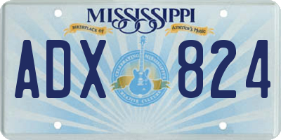 MS license plate ADX824