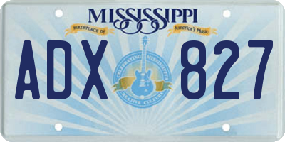 MS license plate ADX827